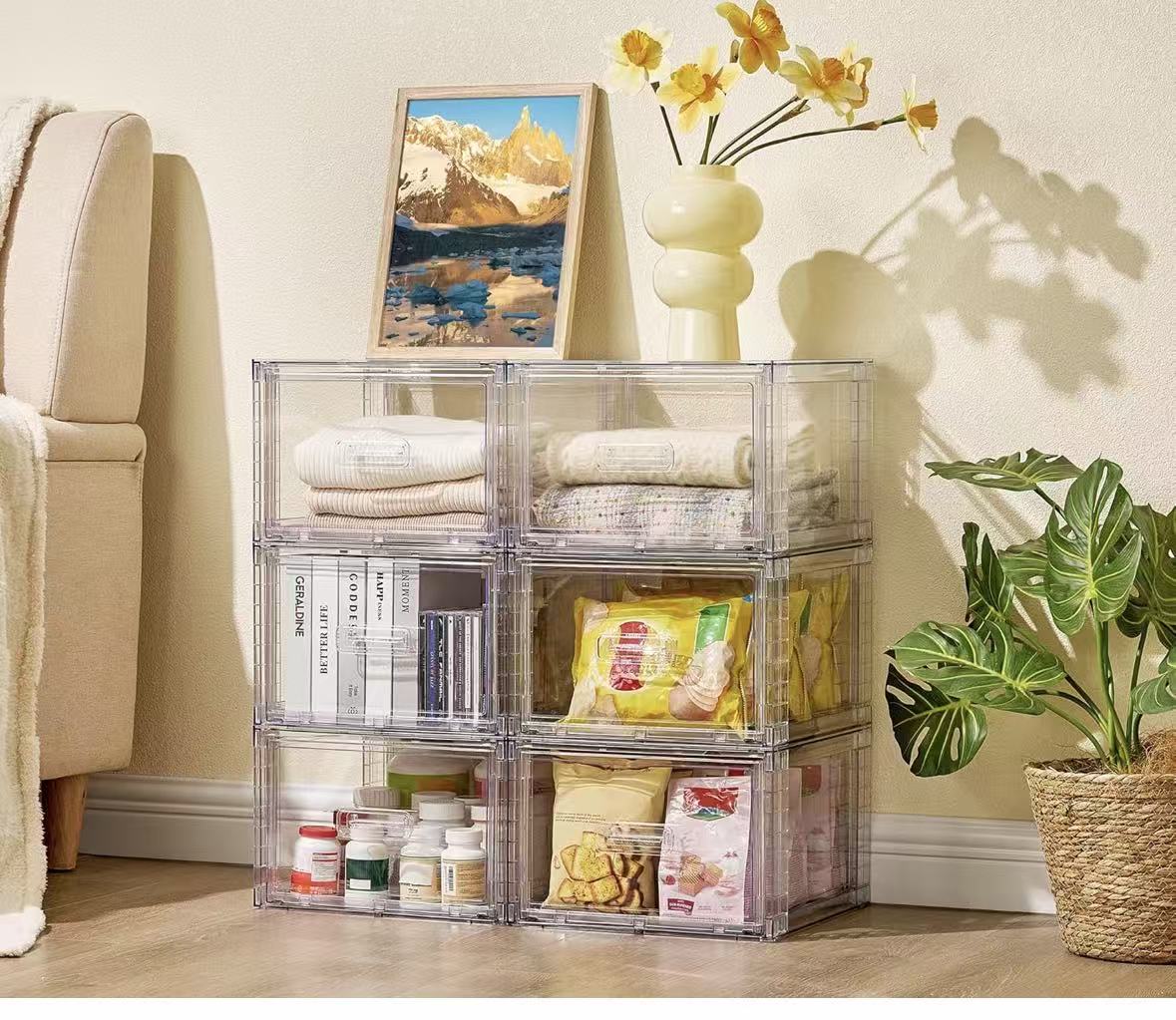 Stackable Large Storage Drawers for Closet 2pc package 23QT each container