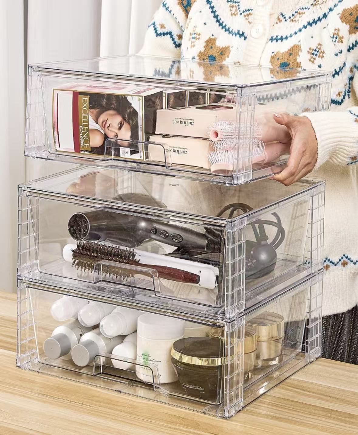 Stackable Large Storage Drawers for Closet 2pc package 23QT each container